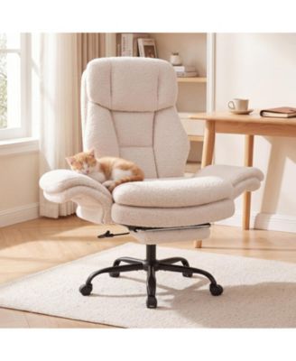Ergonomic Cross Legged Big and Tall Executive Office Chair with Retractable Footrest