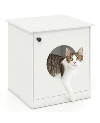 Modern Cat Litter Box Enclosure Side Table for Small to Large Cats