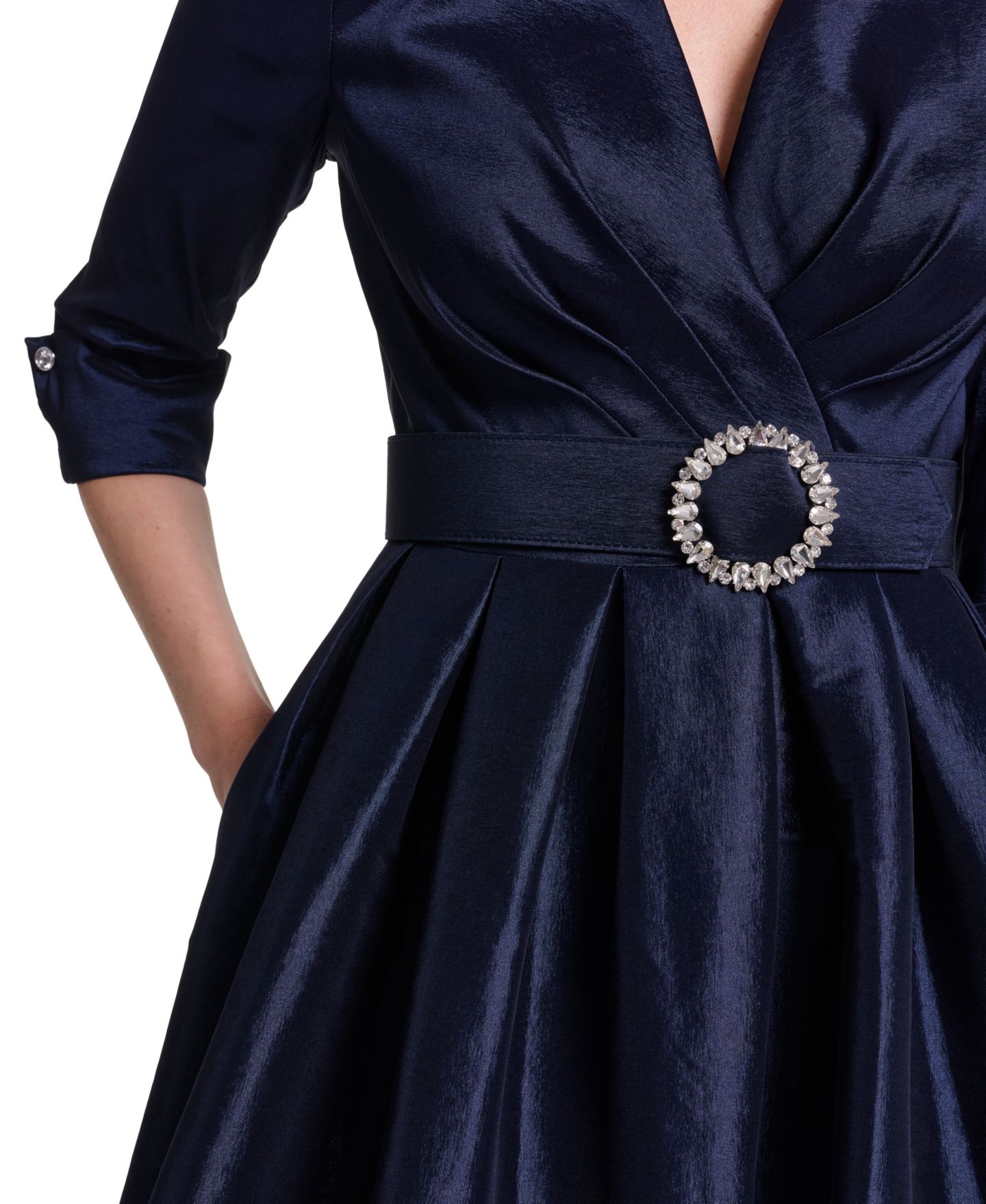Женское платье Jessica Howard Petite Wedding Guest 3/4-Sleeve Embellished, цвет: Тёмно-синий — фото 4
