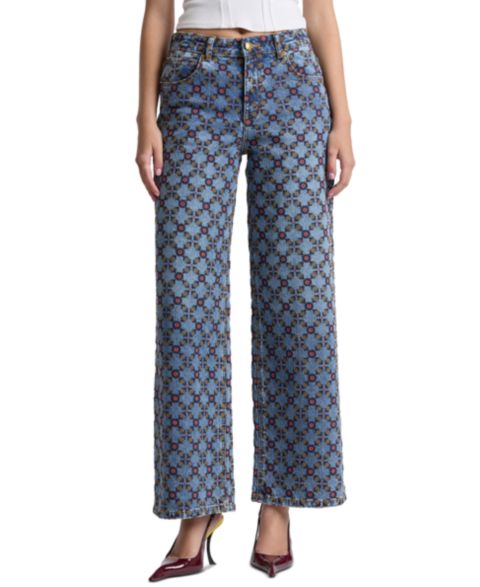 Женские джинсы Avec Les Filles Mid-Rise Wide-Leg, цвет: Варёный