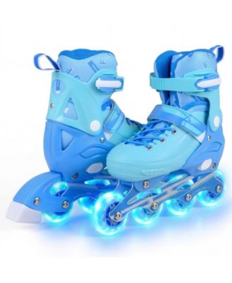 4-Size Adjustable Light-Up Inline Skates for Toddlers Ages 5-7