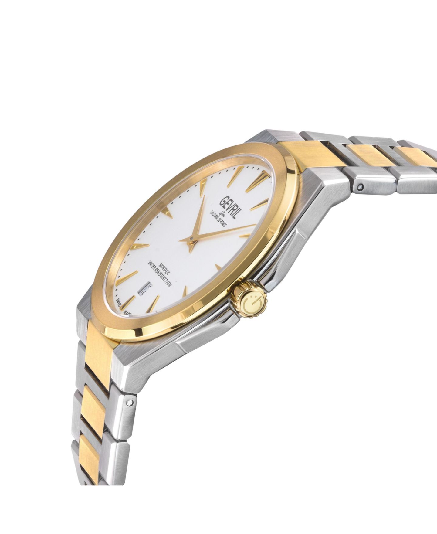 Мужские часы Gevril Swiss Made Montauk Swiss Quartz Two tone Stainless Steel Bracelet Watch — фото 3