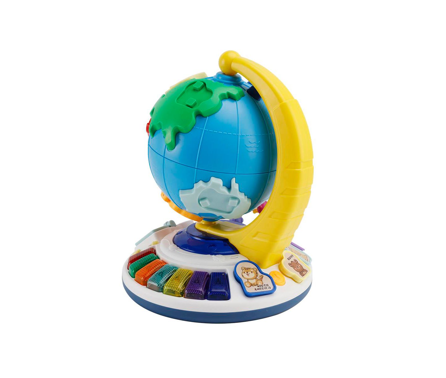 Детская игрушка Bruce & Shark 5-in-1 Interactive Globe with Light & Sound, Piano, Puzzle, Bead Maze Toy, цвет: Синий — фото 4