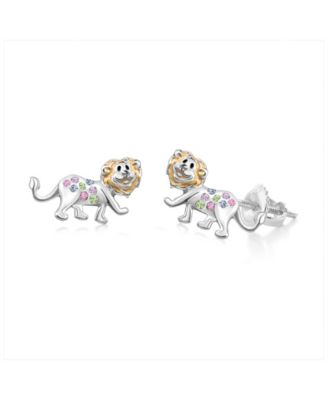Kids Lion Hypoallergenic Earrings for Girls with Surgical Titanium Screwbacks