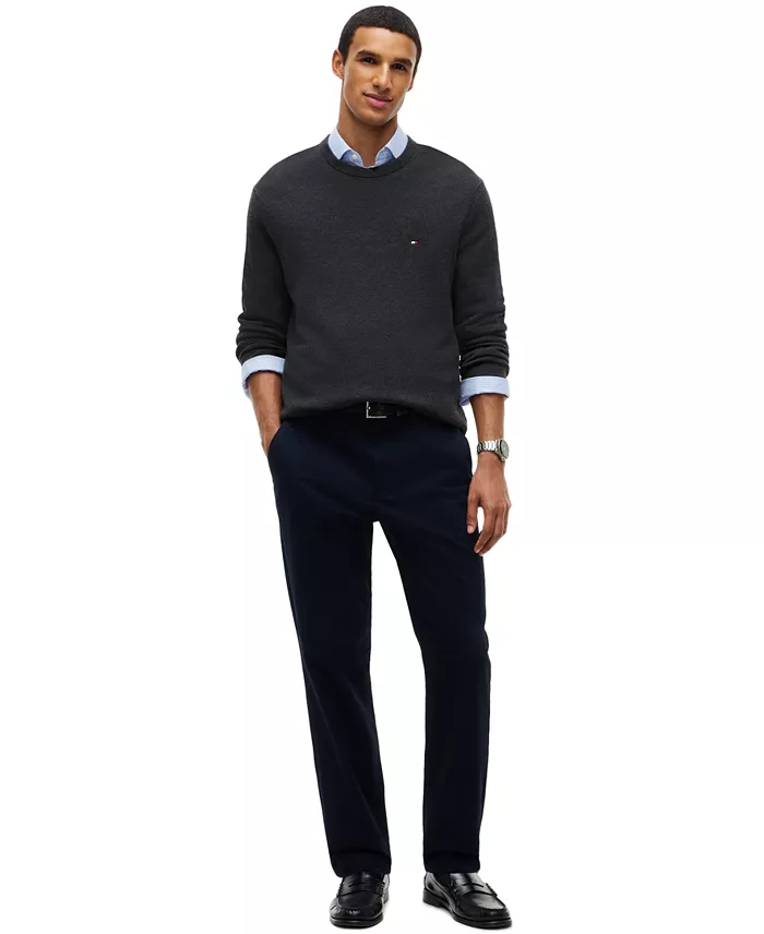 Men's Essential Texture Cotton Crewneck Sweater - thumbnail 6