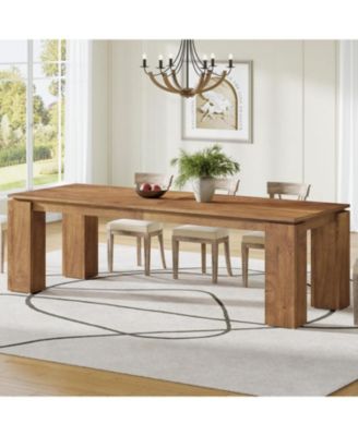 86" Large Dining Table for 8-10, Extra Long Wooden Banquet