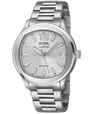 Men's Swiss Made Stuyvesant Swiss Automatic Silver Stainless Steel Bracelet Watch