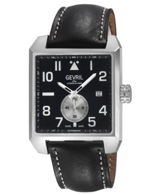 Men's Swiss Made Herald Square Swiss Automatic Italian Leather Strap Watch