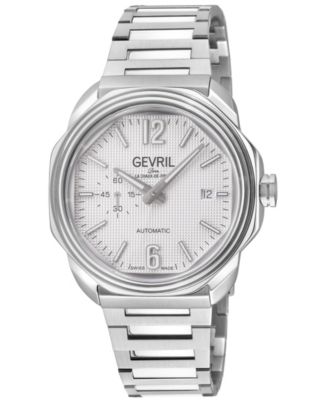 Men's Swiss Made Roosevelt Swiss Automatic Silver Stainless Steel Bracelet Watch