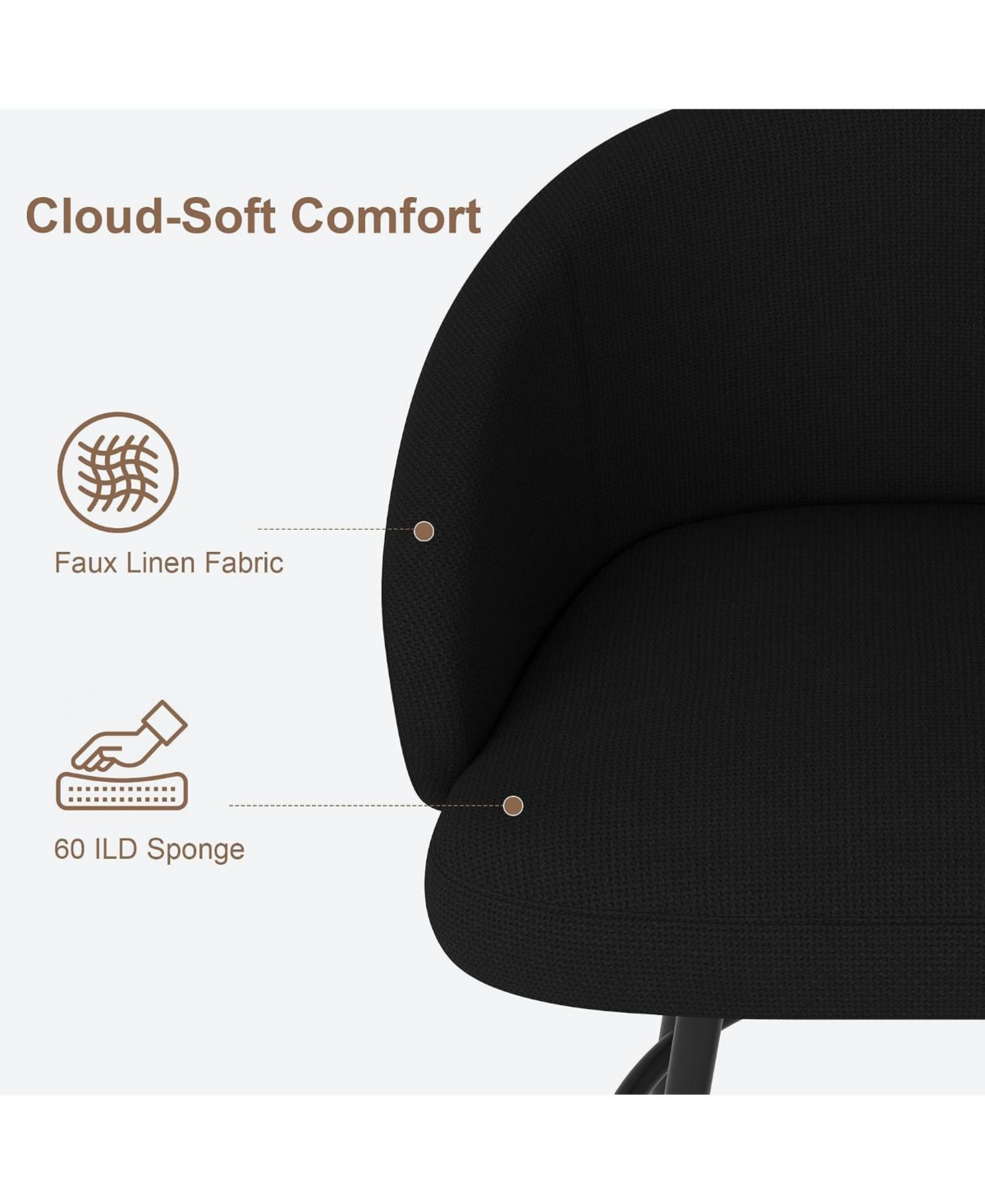 Gaomon 360degree(s) Swivel Bar Stools Set of 4 with Backs - Upholstered Polyester Knit, Counter Height Dining Chairs