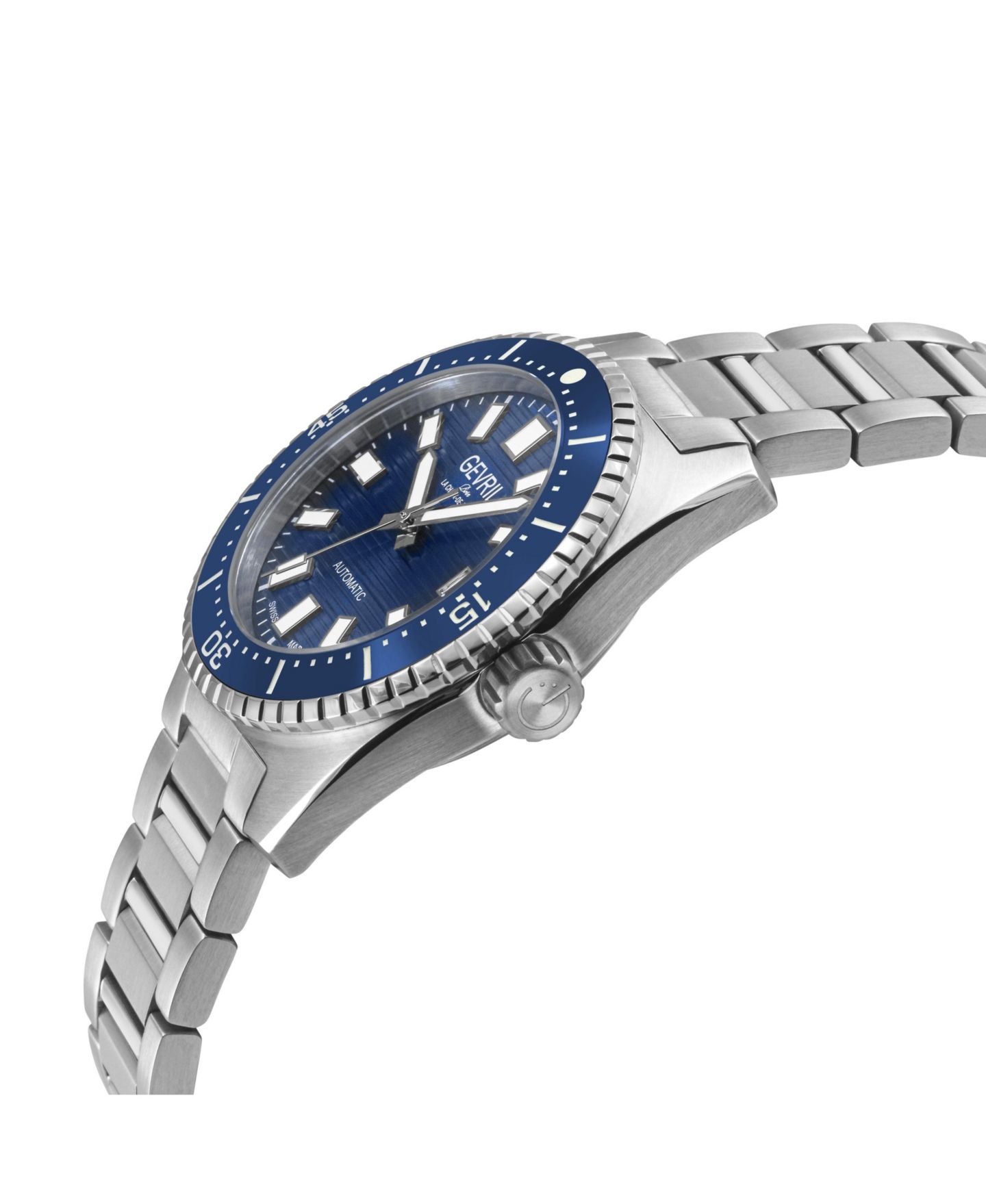 Мужские часы Gevril Swiss Made Atlantic Avenue Swiss Automatic Silver Stainless Steel Bracelet Watch — фото 3