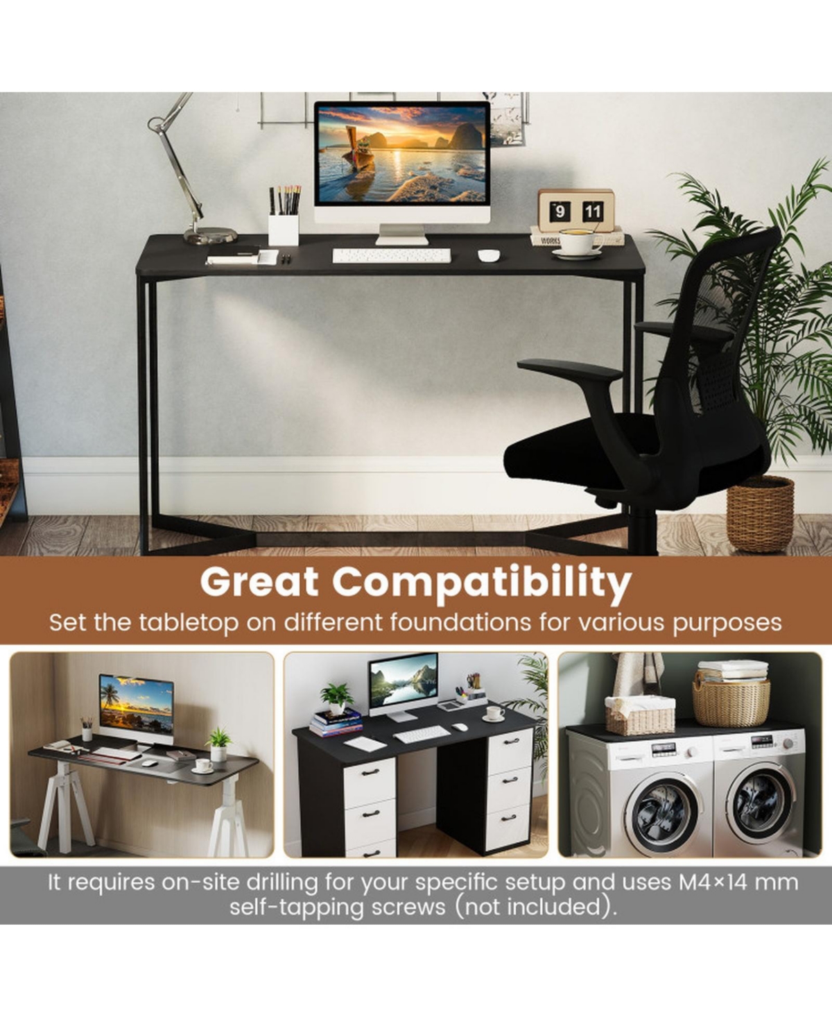 Sugift Electric Standing Desk with Led Display and 2 Memory Height Settings