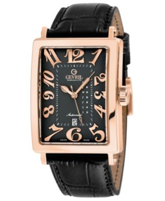 Men's Swiss Made Avenue of Americas Swiss Automatic Italian Leather Strap Watch