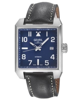 Men's Swiss Made Herald Square Swiss Automatic Italian Leather Strap Watch