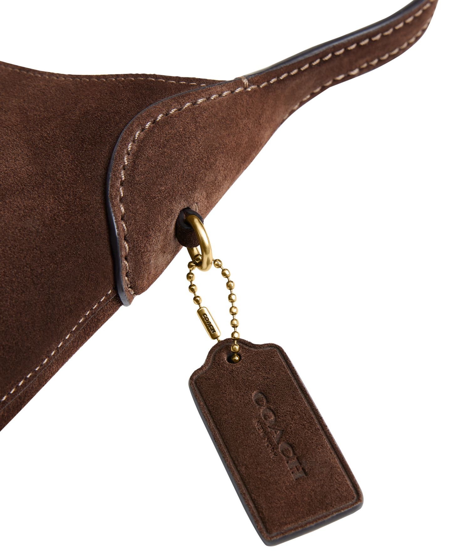 Женская сумка COACH Brooklyn Small Suede Shoulder 26, цвет: Латунный / Шоколадный — фото 10