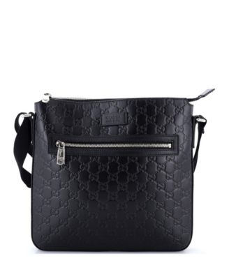 Medium Signature Zip Messenger Bag Guccissima Leather