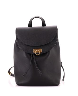 Medium Gancini Flap Drawstring Backpack Leather