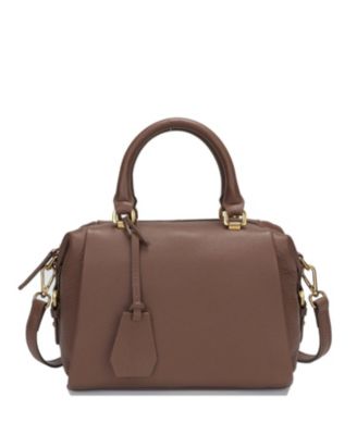 Quinn Womens Pebbled Leather Top Handle Satchel Bag Structured Crossbody Purse Handbag