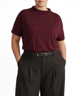 Plus Size Petra Mockneck Dolman-Sleeve Rayon-Blend T-Shirt