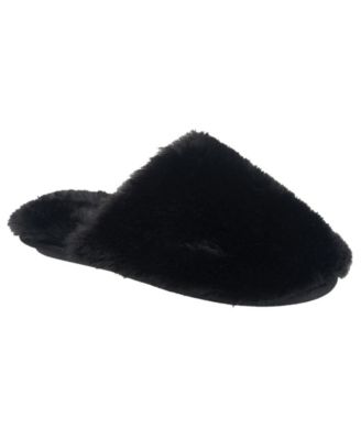 Women's Faux Fur Closed Scuff Slipper - Cream M