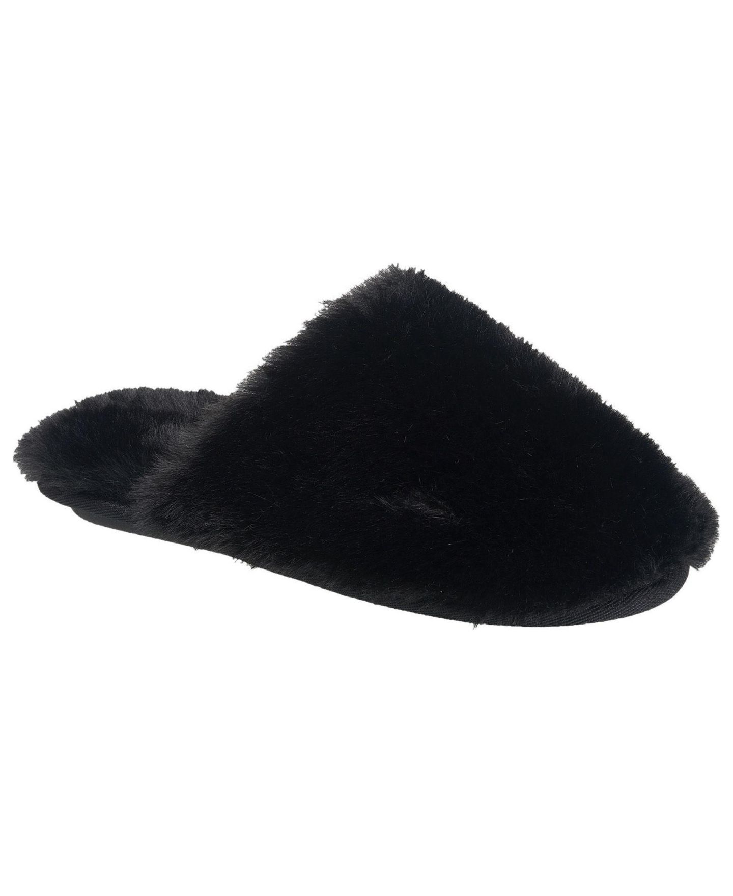 Женские тапочки Nine West Faux Fur Closed Scuff Slipper, цвет: Чёрный — фото 1
