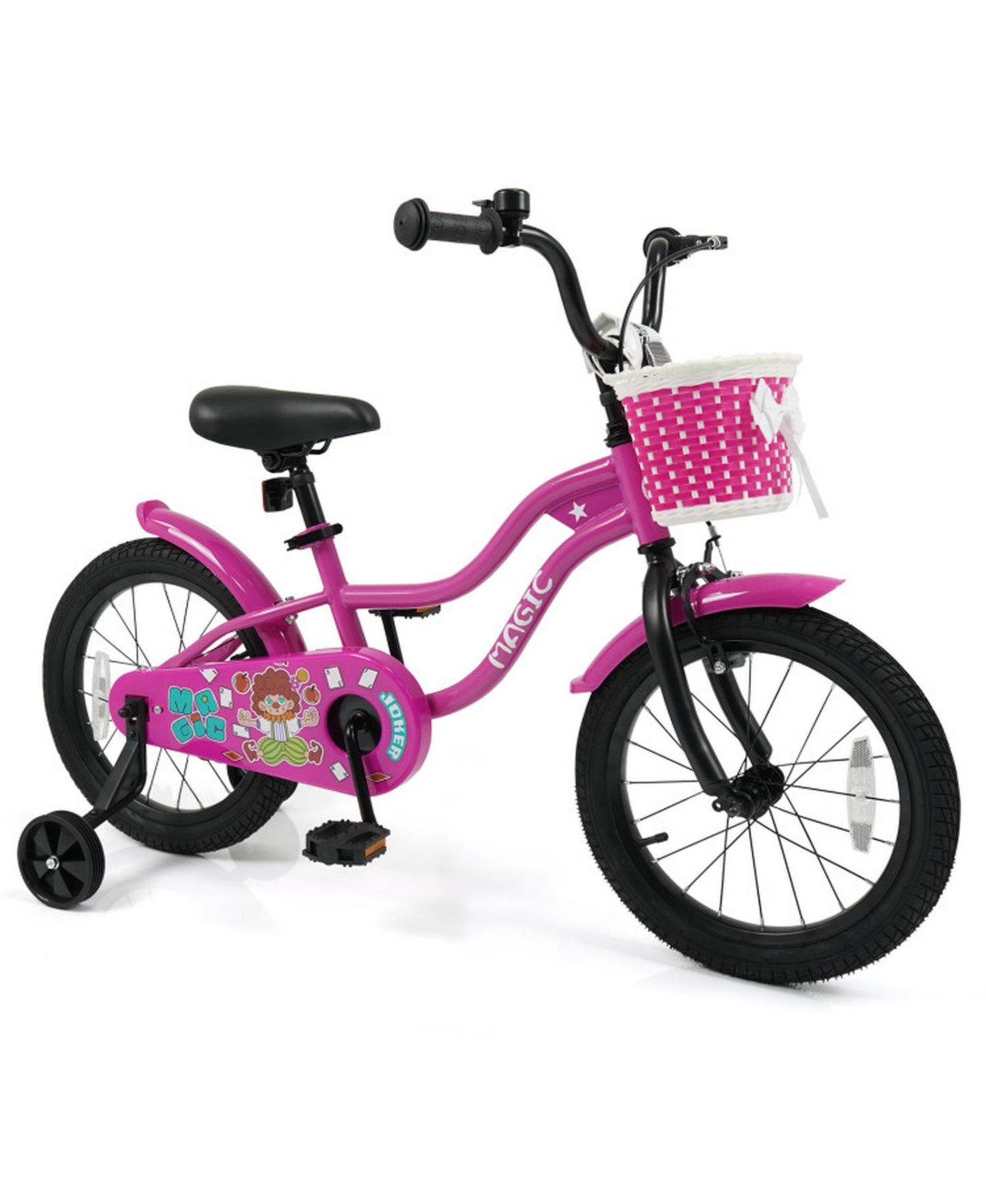 Детская игрушка SUGIFT 16 in Kids Bike with Training Wheels for Ages 4-7 Years Old, цвет: Розовый — фото 1