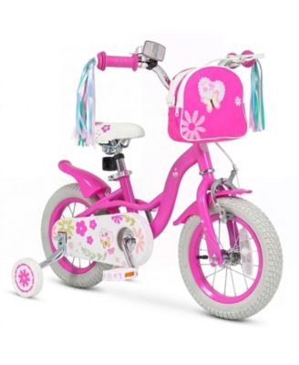 12" Girls Bike with Front Bag and Streamers, Ages 3-4