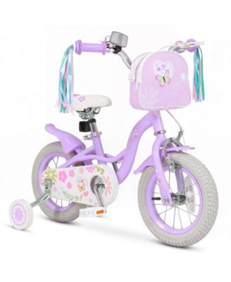 12 in. Girls' Bike with Removable Training Wheels and Front Bag, Ages 3–4