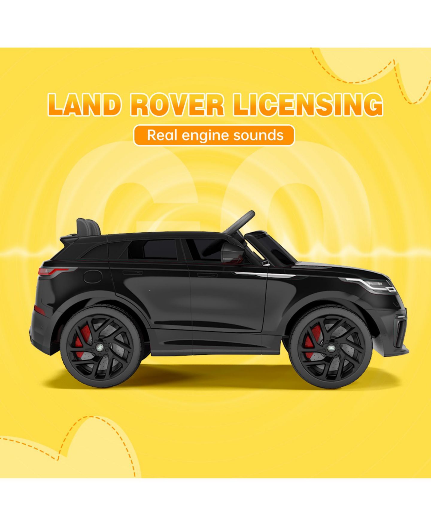 Детская игрушка homfan 12V Licensed Land Rover Remote-Control Ride-On Car with LED Lights, Two-Seater, Ages 3+, цвет: Чёрный — фото 7