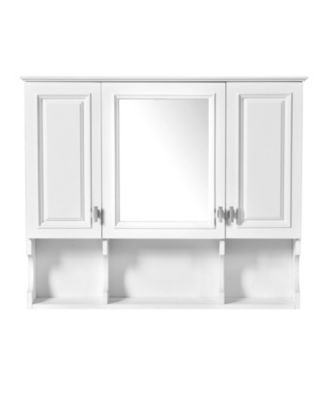 35 x 28 Inch Wall Mounted Bathroom Medicine Cabinet Modern Wall Cabinet with Mirror and 3 Open Shelves