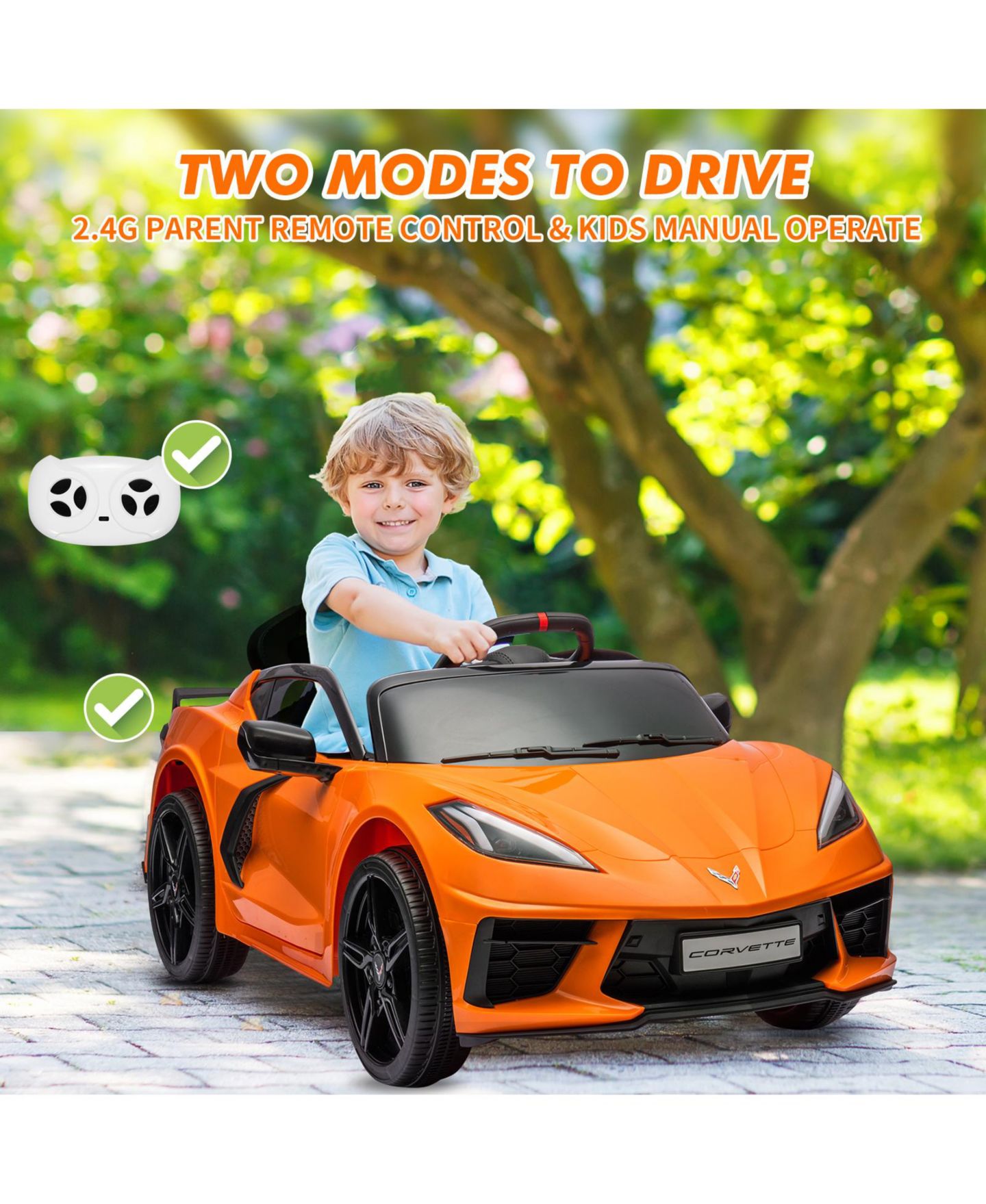 Детская игрушка homfan Sports Coupe 12v Remote Control Electric Ride-On Car, 66 lb. Capacity, Ages 3+ — фото 6