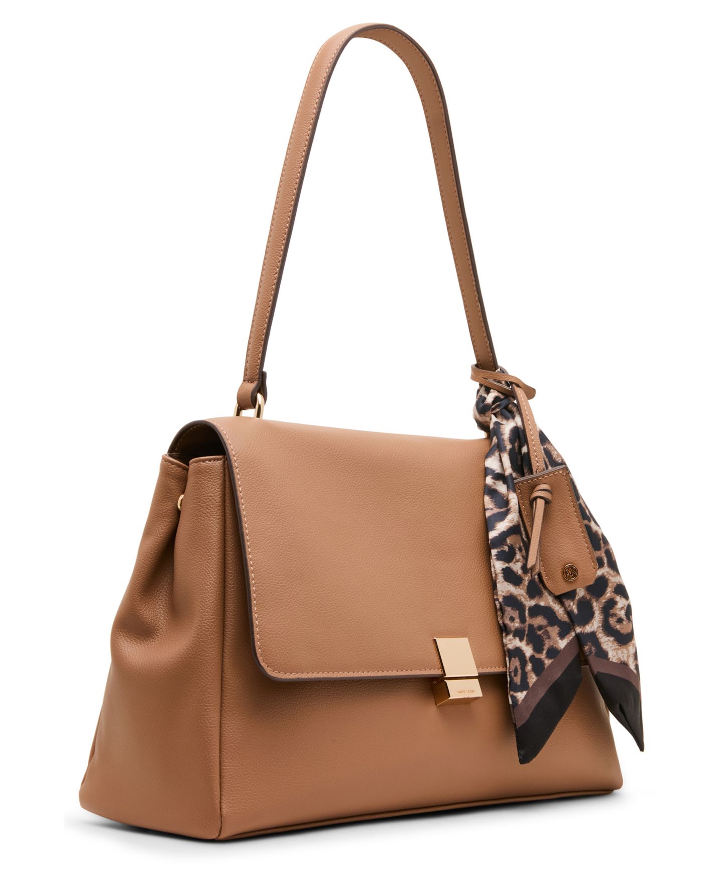 Женская сумка Anne Klein Flap with Scarf Medium Shoulder Handbag, цвет: Тёмно-коричневый — фото 7