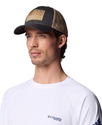 Men's Royal and White PFG Fish Flag COOLMAX Trucker Snapback Hat