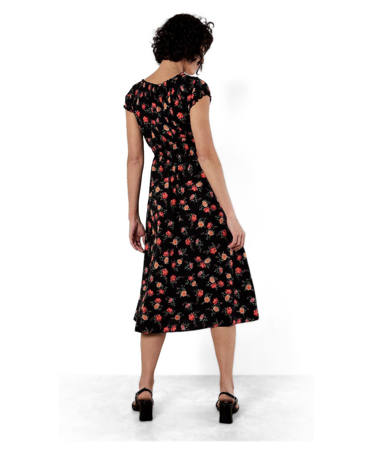 Women's Rose Milkmaid Midi Dress