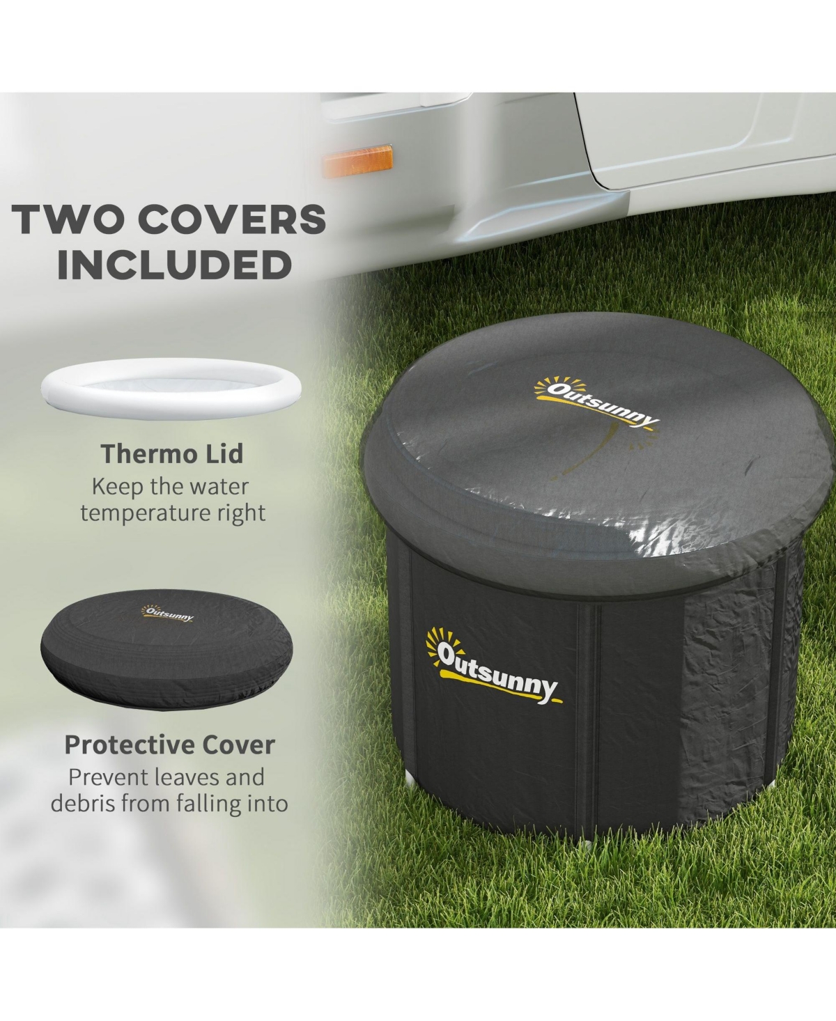 Hikeen Cold Plunge Tub, Portable Ice Bath with Thermo Lid for Athletes' Recovery