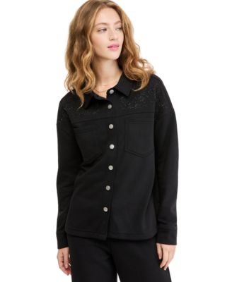 Women's French Terry Embellished Top