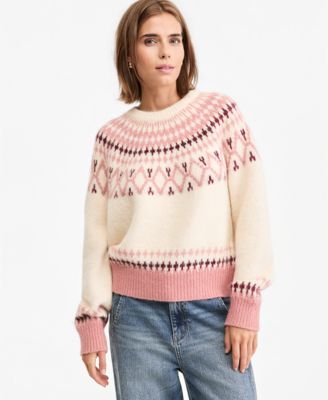 Petite Fair Isle Slouchy Crewneck Sweater