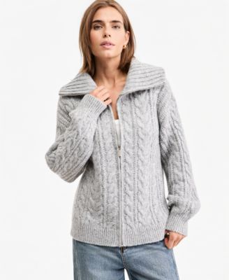 Women's Cable-Knit Full-Zip Cardigan