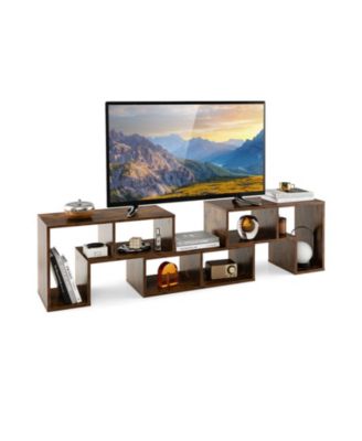 3-Piece Modular Console TV Stand with 6 Open Shelves for TVs