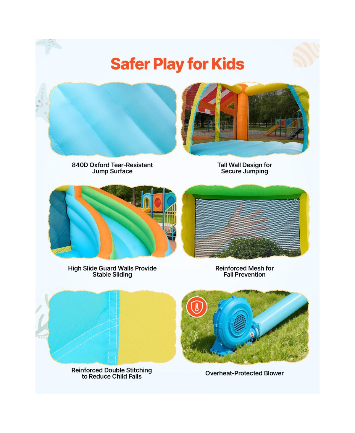Hikeen 14.9 x 12.8 ft Inflatable Water Slide Bounce House with Tall Slide, Splash Pool and Play Market