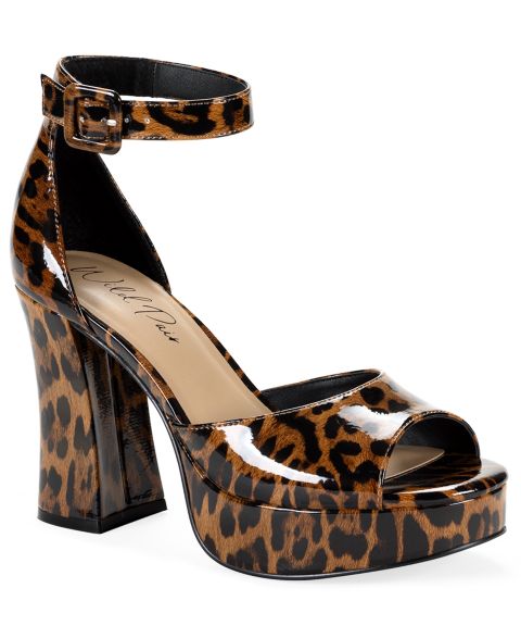 Женские сандалии Wild Pair Katjaa Platform Block Heel Dress Sandals, цвет: Леопардовый
