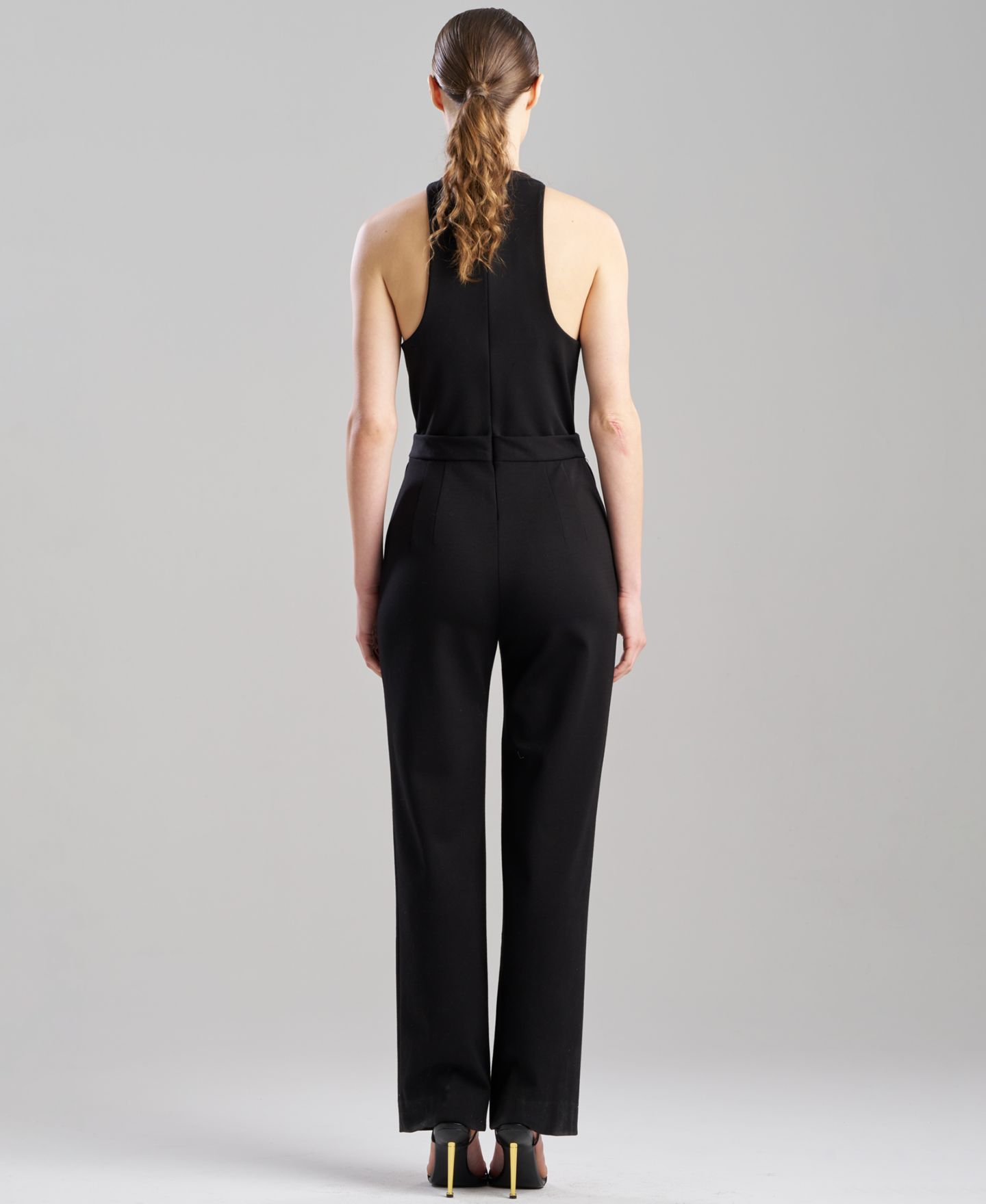 Женский комбинезон Natori Scoop-Neck Wide-Leg Sleeveless Jumpsuit, цвет: Чёрный — фото 3