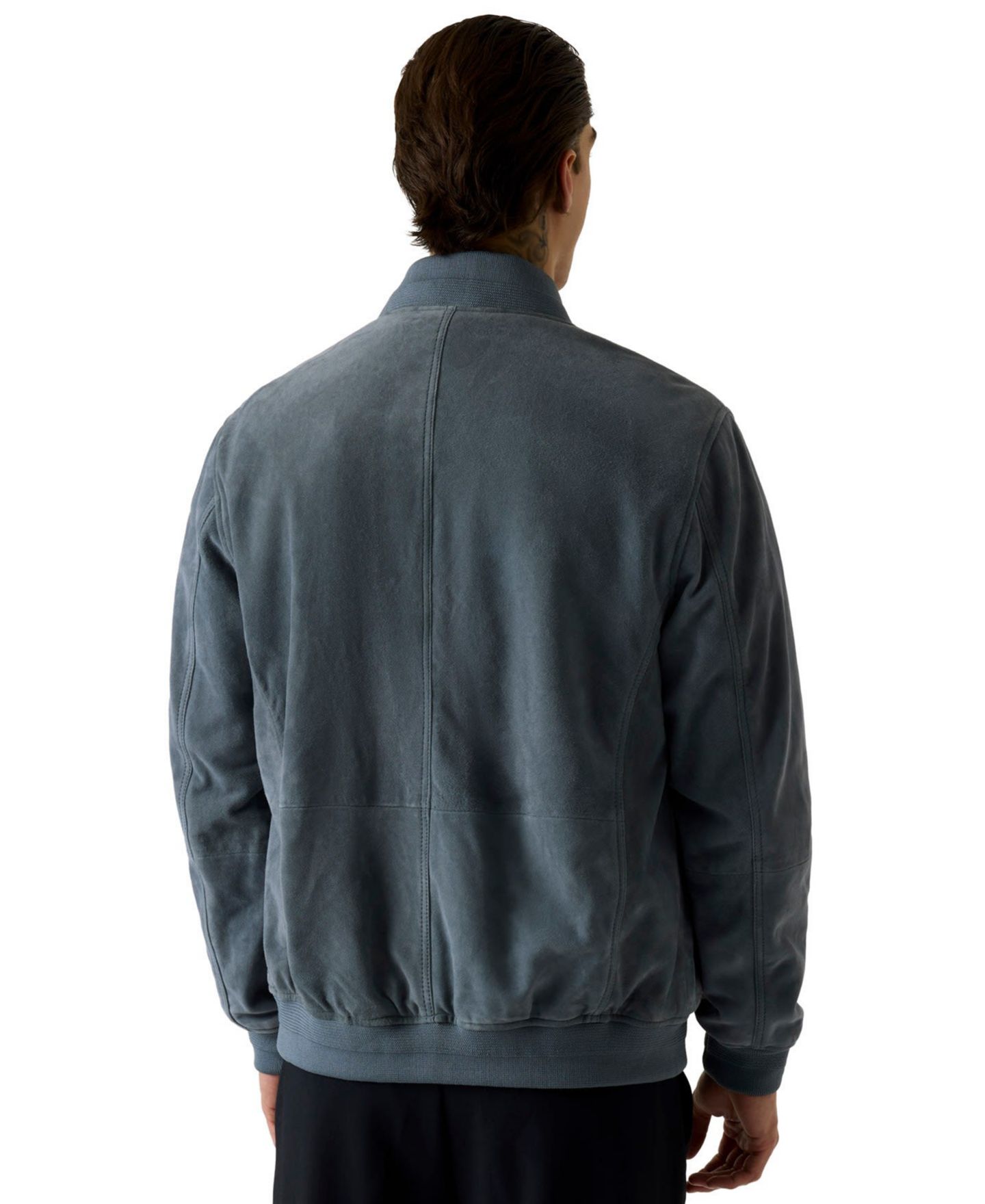 Мужская куртка GUESS Goat Suede Bomber, цвет: Пыльный синий — фото 3