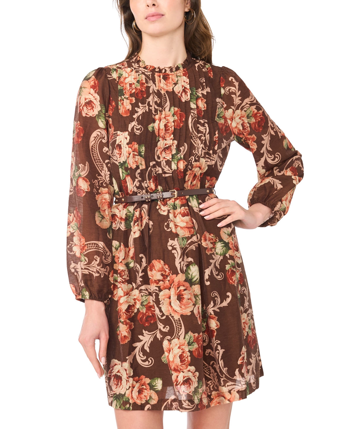 Msk Women's Floral-Print Ruffle Dress