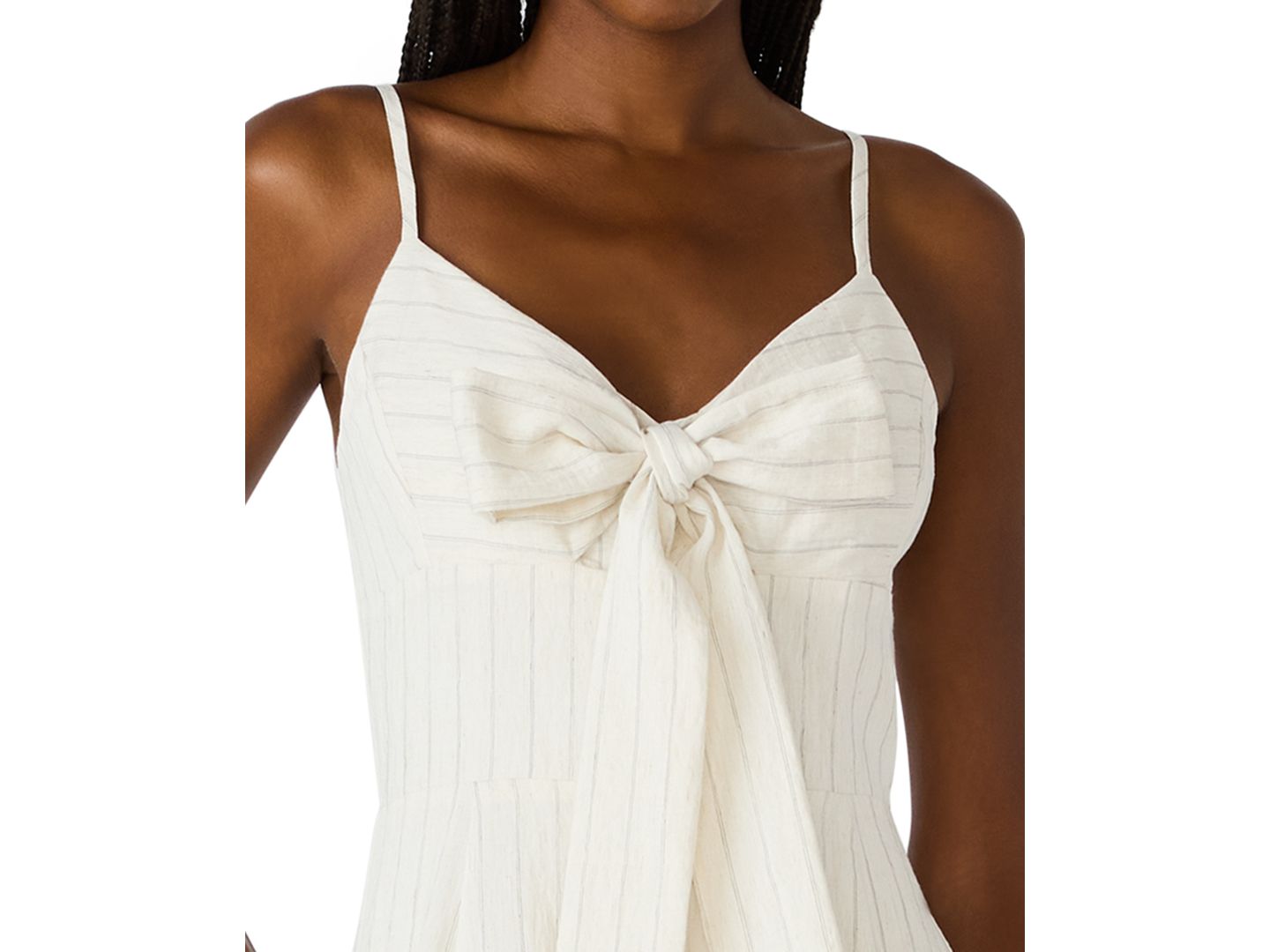 Женское платье Steve Madden Sweetheart Sleeveless A-Line Bow-Front Midi, цвет: Меланжевый светлый — фото 6