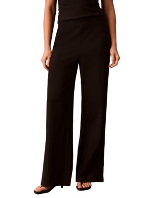 Women's High-Waisted Pull-On Wide-Leg Pants