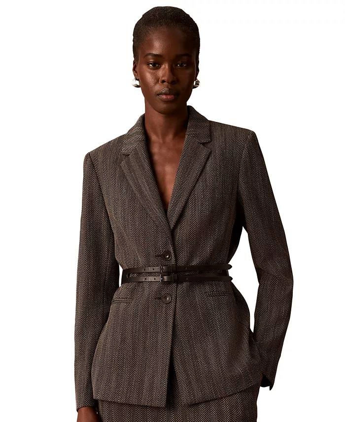 Women's Notch Collar Long-Sleeve Blazer - thumbnail 4