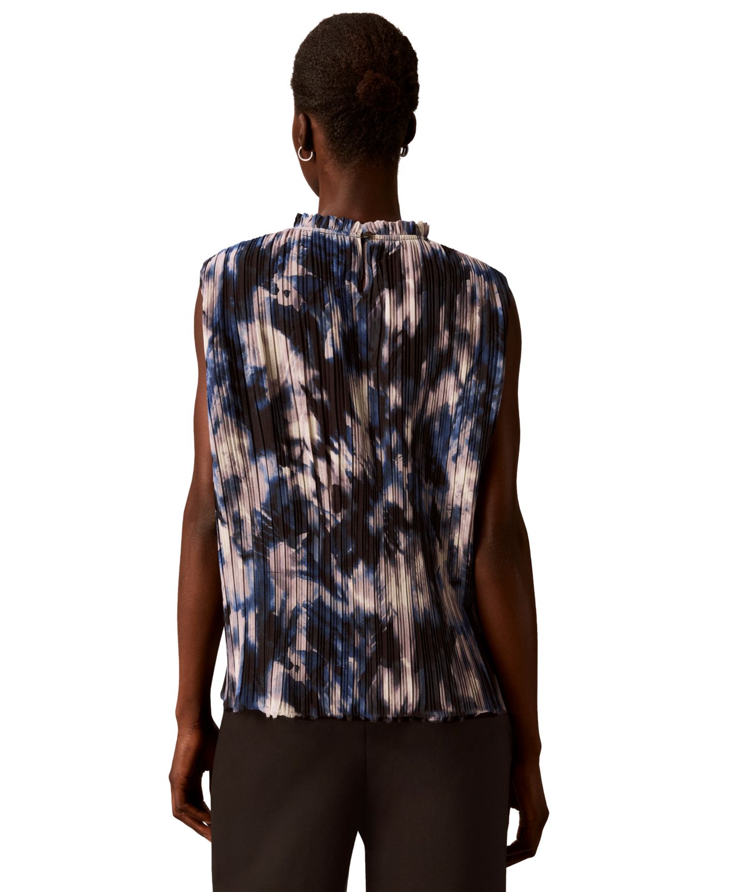 Женская блузка Calvin Klein Mock Neck Sleeveless Printed, цвет: Синий разноцветный — фото 5