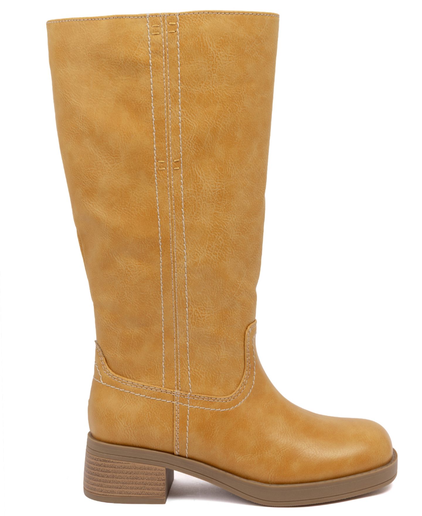 Женские ботинки Sugar Hayzel Mid Shaft Moto Stacked-Heel Booties, цвет: Banana — фото 2
