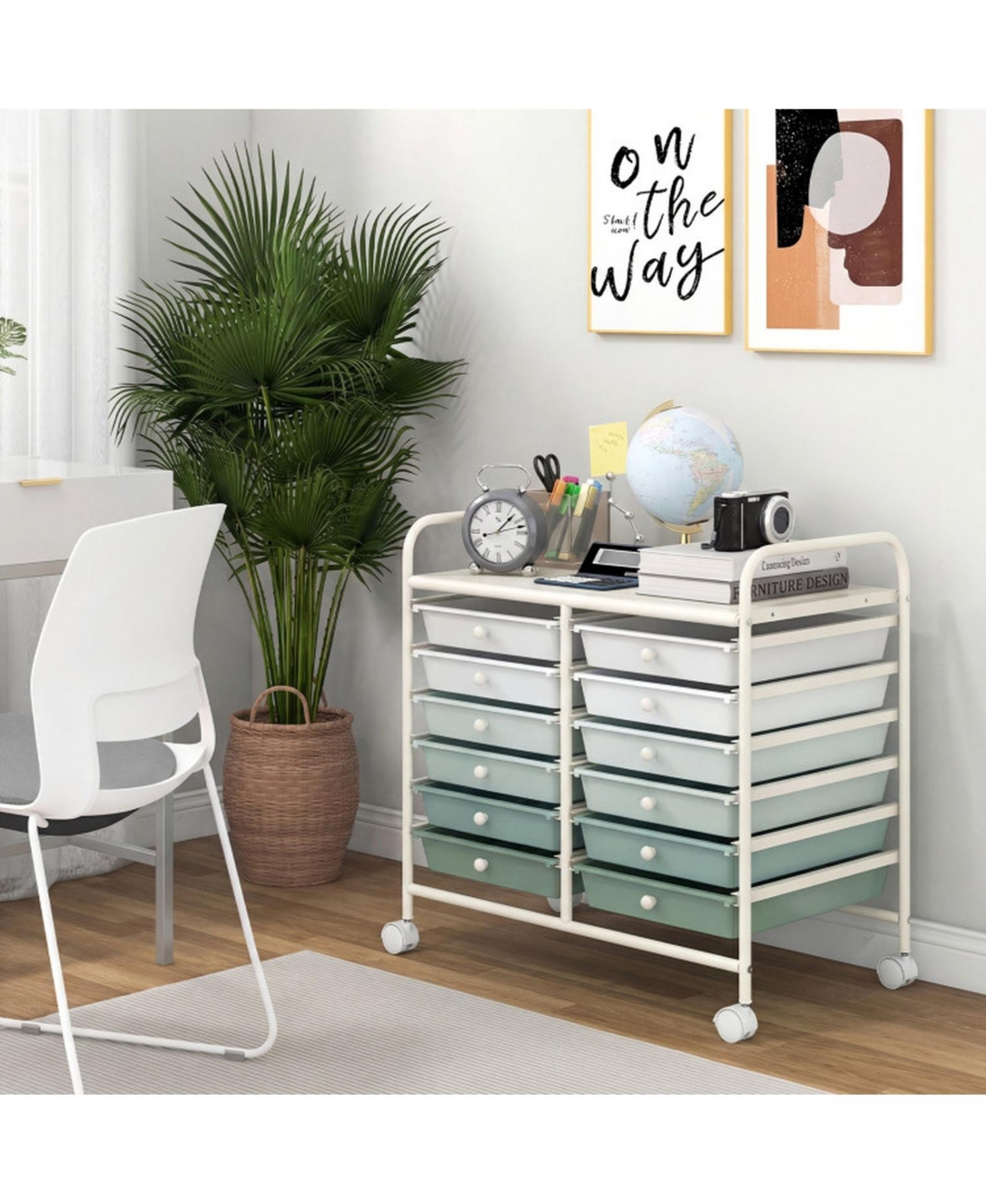 Sugift 12 Drawer Rolling Storage Cart for Home and Office